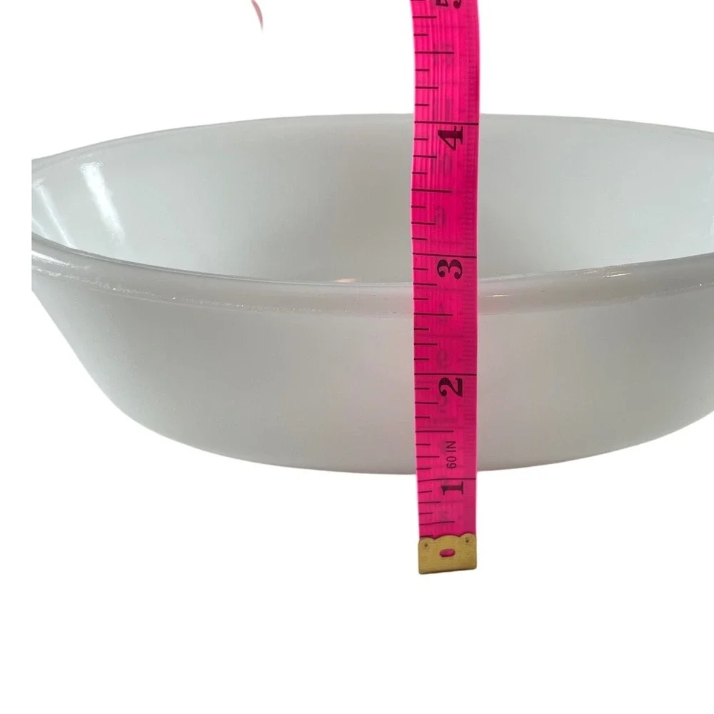 Midcentury VTG Glasbake Casserole Dish Milk Glass 1‎ Quart